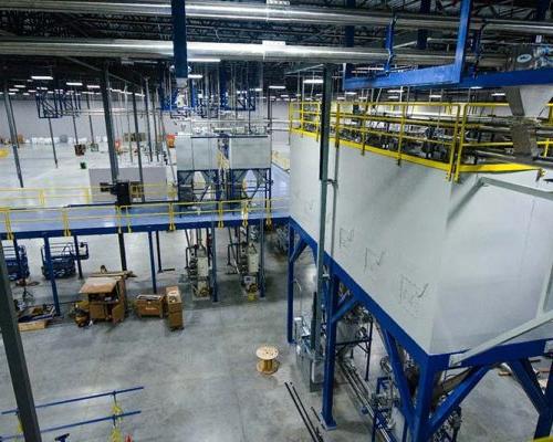 Interior photo of Farmer Brothers coffee roasting facility